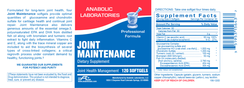 Joint Maintenance (Anabolic Laboratories) Label