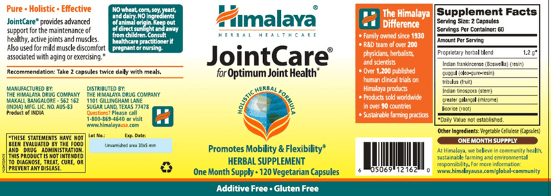 JointCare Himalaya Wellness label