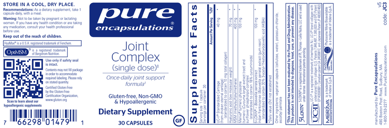Joint Complex (single dose) (Pure Encapsulations) 30ct label