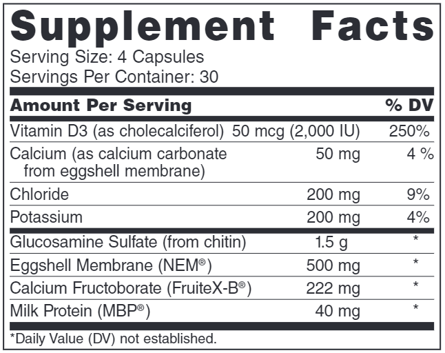 Joint & Bone Essentials (Dr. Whitaker/Whitaker Nutrition) Supplement Facts