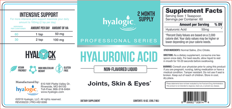 Joints Skin & Eyes HA High Dose Liquid (Hyalogic) Label
