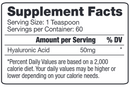 joints skin & eyes (hyalogic) supplement facts