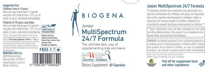 Junior MultiSpectrum 24/7 Biogena Label
