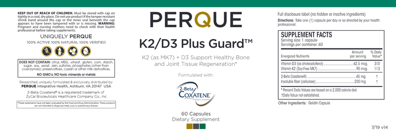K2/D3 Plus Guard (Perque) Label