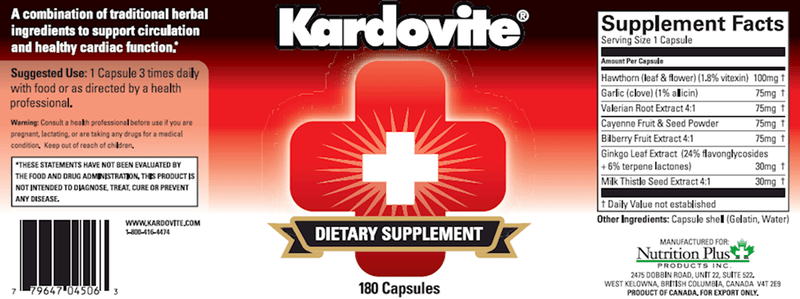 Kardovite Capsules (Kardovite) Label