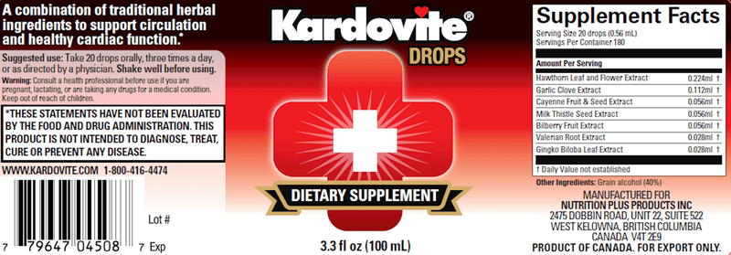 Kardovite Drops (Kardovite) Label