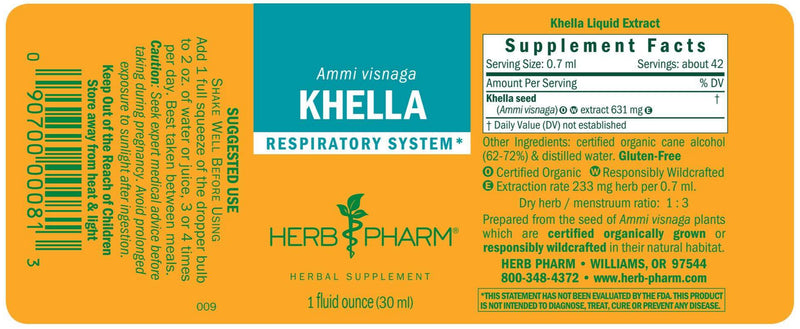 khella herb pharm label
