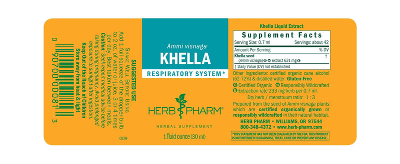 Khella label | Herb Pharm