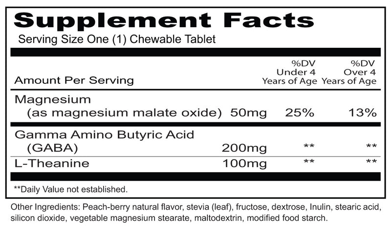 Kid Kalm (Priority One Vitamins) Supplement Facts