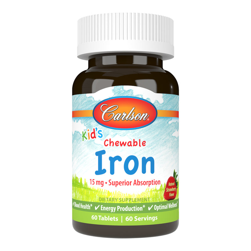 Kid's Chewable Iron 15 mg (Carlson Labs) Front