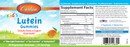 kid's lutein gummies carlson labs label