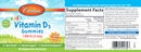 kid's vitamin d3 gummies carlson labs label
