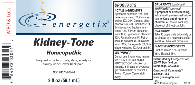 Kidney-Tone (Energetix) Label