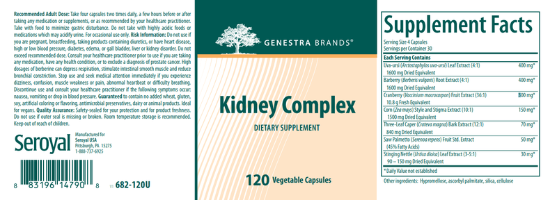 Kidney Complex Genestra Label