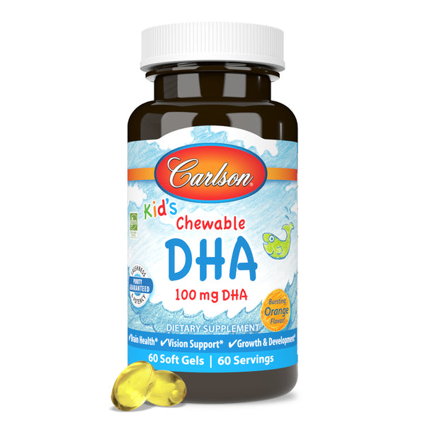 Kids Chewable DHA Omega-3s (Carlson Labs) 60ct Front