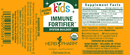 kids immune fortifier alcohol free (herb pharm) label