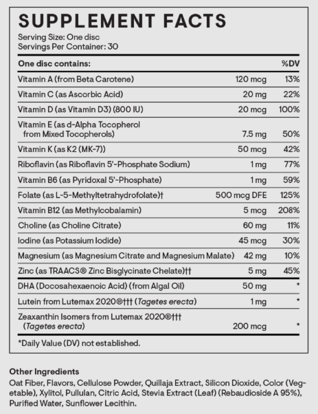 Kids Multi + (Thorne) Supplement Facts