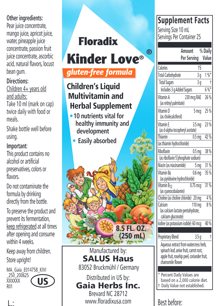 Kinder Love Children's Multi 8.5oz (Salus) Label