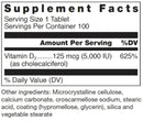 klean-d 5000 iu (klean athlete) supplement facts