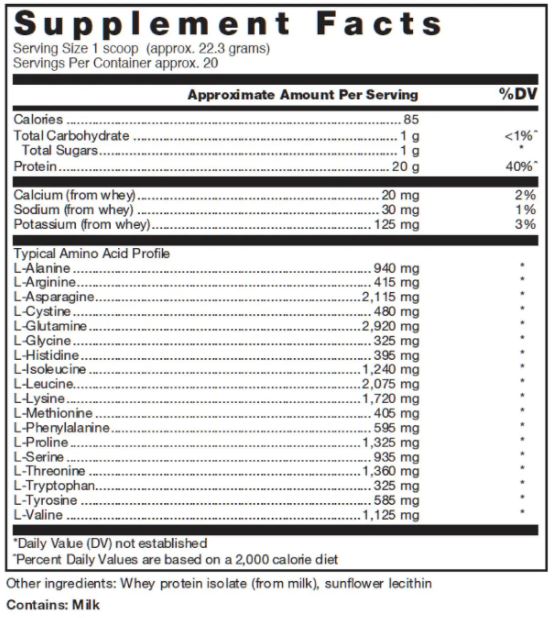 klean isolate (klean athlete) supplement facts