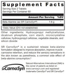 klean sr beta-alanine (klean athlete) supplement facts