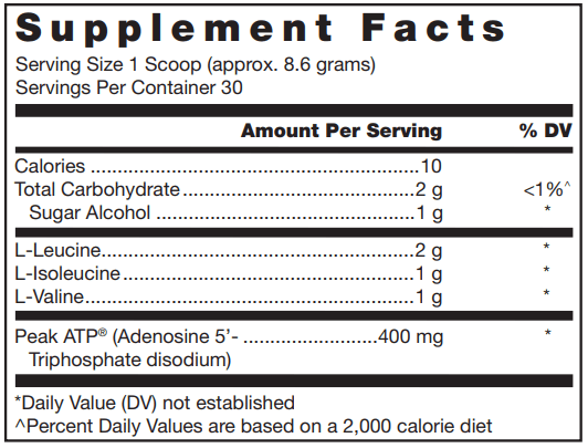 Klean Bcaa-Atp Powder (Douglas Labs) supplement facts