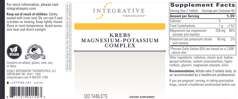 Krebs Magnesium-Potassium Complex (Integrative Therapeutics) Label
