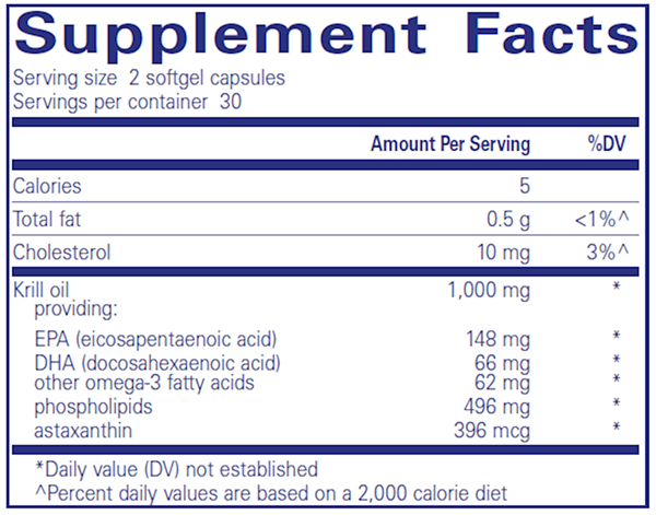 Krill-Plex 60 caps (Pure Encapsulations) supplement facts