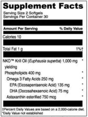 Krill Oil (DaVinci Labs) Supplement Facts