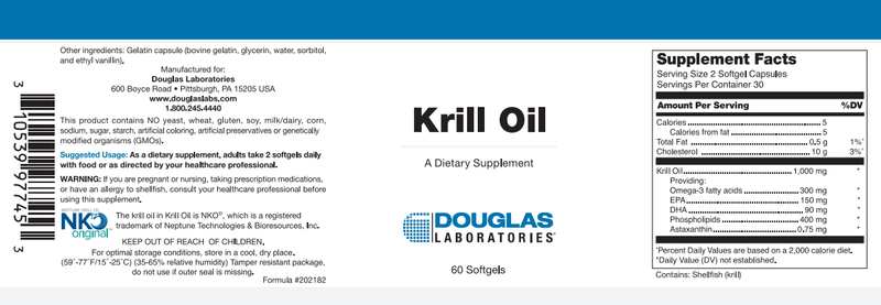 Krill Oil (Douglas Labs) Label