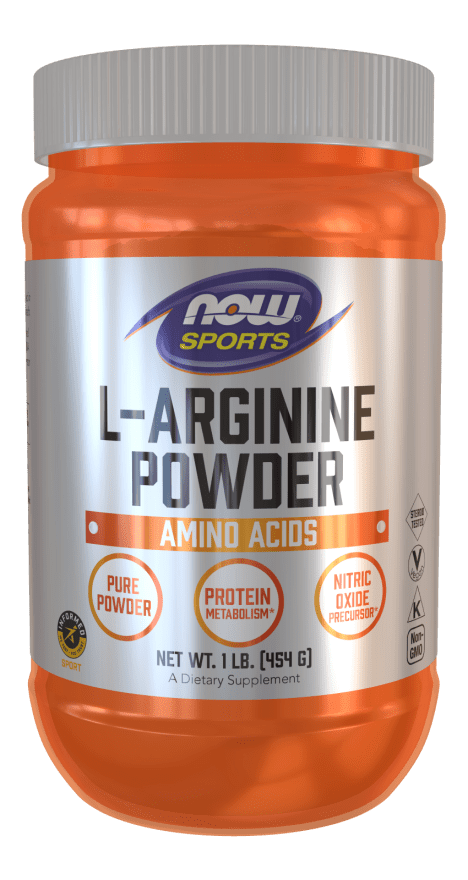 L-Arginine Powder (NOW) Front