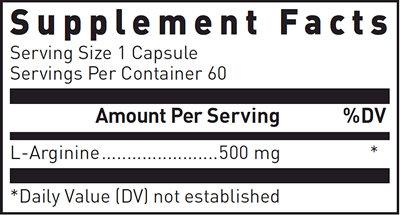 L-Arginine 500 mg. (60 Count) (Douglas Labs) supplement facts