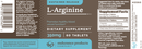 l-arginine sr (endurance product company) label