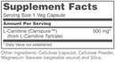 l-carnitine 500 mg (protocol for life balance) supplement facts