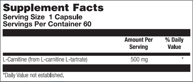 L-Carnitine (Nutra Biogenesis) Supplement Facts
