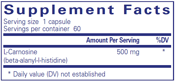L-Carnosine 120 caps (Pure Encapsulations) supplement facts