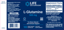 l-glutamine (life extension) label