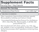 l-glutamine 1000 mg (protocol for life balance) supplement facts
