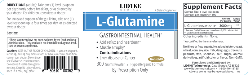 L-Glutamine (Lidtke Medical) Label