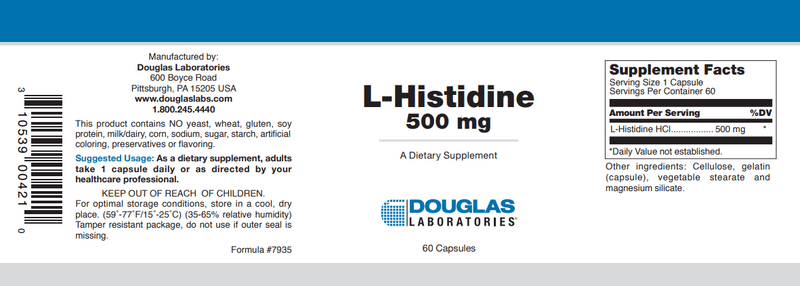 Buy L Histidine Douglas Labs