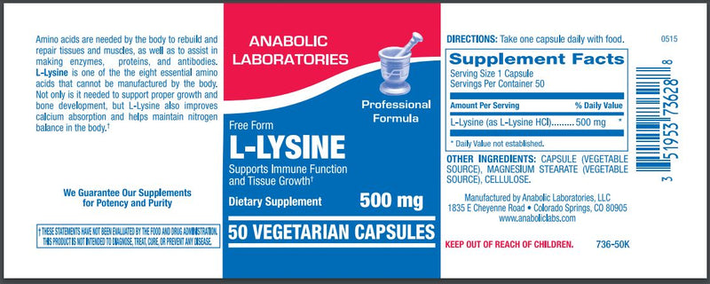L-LYSINE (Anabolic Laboratories) Label