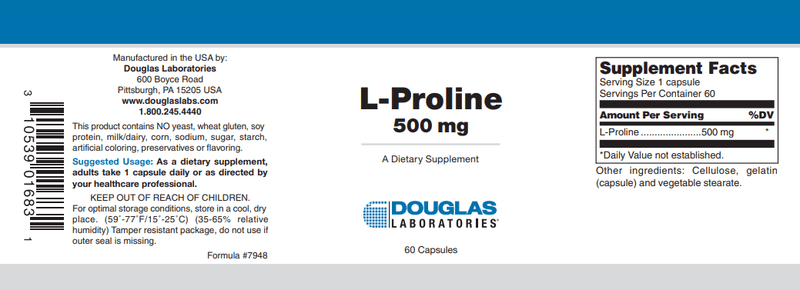 Buy L Proline Douglas Labs