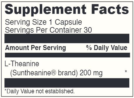 L-Theanine 30ct DaVinci Labs Supplement Facts