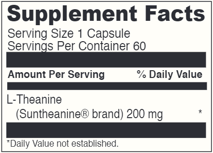 L-Theanine 60ct DaVinci Labs Supplement Facts