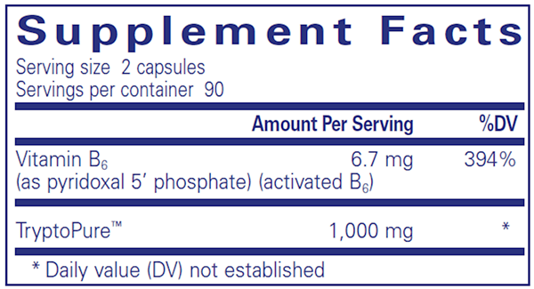 L-Tryptophan 180 caps (Pure Encapsulations) supplement facts