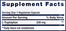 l-tryptophan (life extension) supplement facts