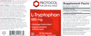 l-tryptophan 500 mg (protocol for life balance) label