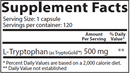 l-tryptophan (lidtke medical) supplement facts