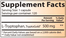 l-tryptophan (lidtke) supplement facts