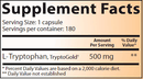 l-tryptophan (lidtke) supplement facts